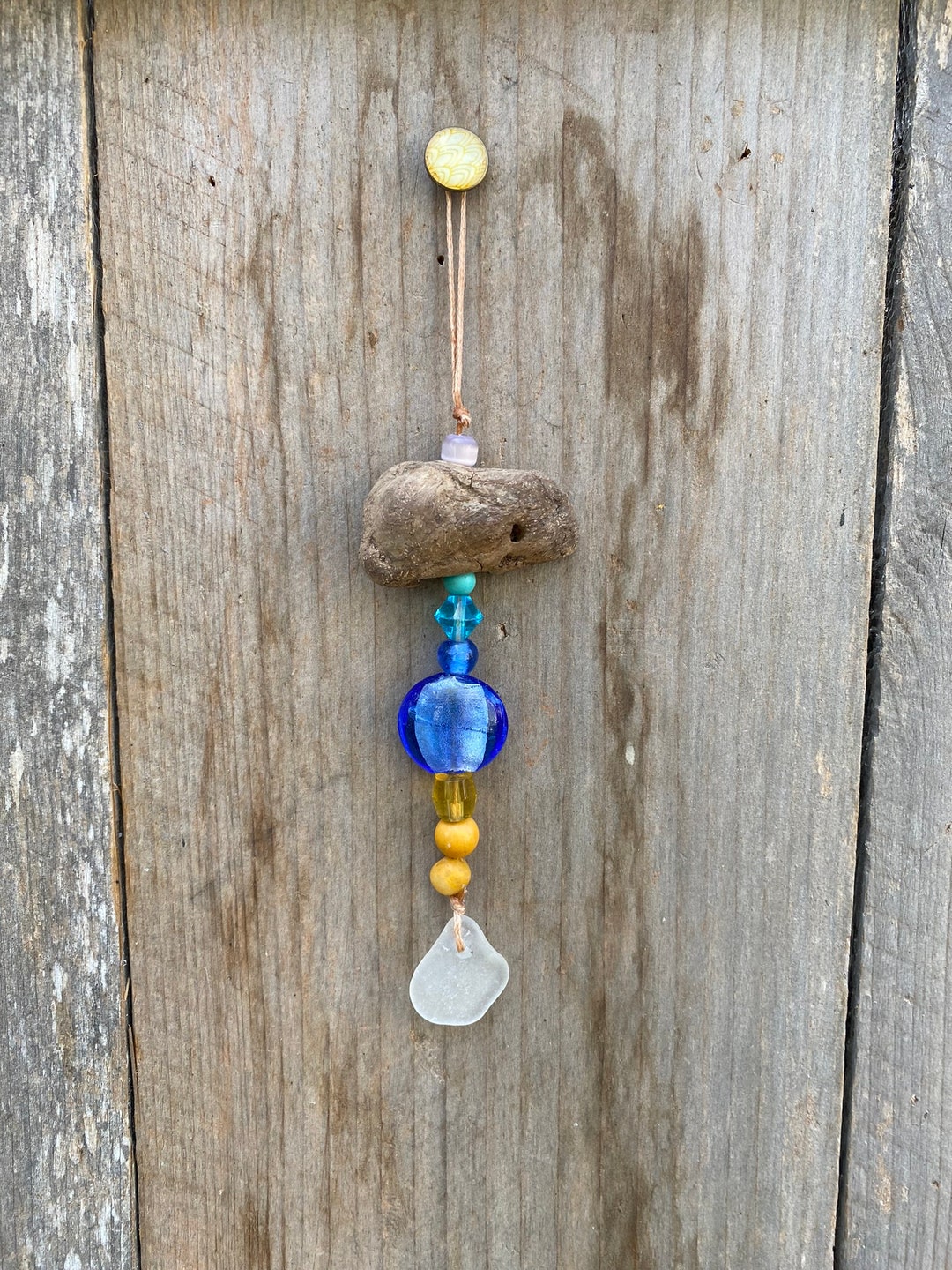 Mini Mobile Ornament, Driftwood, FREE SHIPPING, Macrame, Handmade, Wind