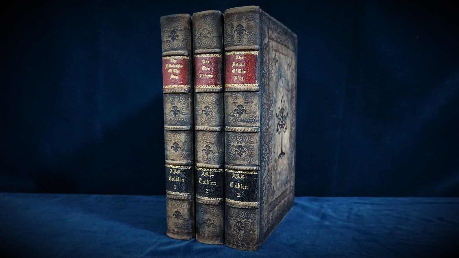 Leather bound the Lord of the Rings book the fellowship of | Etsy