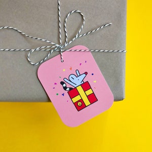 Cadeaulabels set van 4 met touw Illustratie Dieren Verjaardag Feest Kaarten Inpakken Party Cadeaus Labels Accesoires afbeelding 4