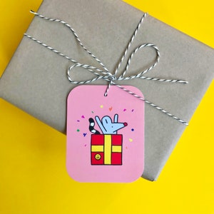 Cadeaulabels set van 4 met touw Illustratie Dieren Verjaardag Feest Kaarten Inpakken Party Cadeaus Labels Accesoires afbeelding 9