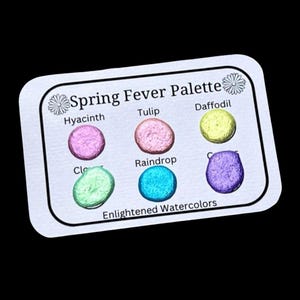 Paleta de cartões Spring Fever Dot | Aquarela artesanal | Acuarelas | Tintas iridescentes