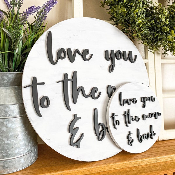 Love you to the moon and back - nursery sign - love sign - moon sign