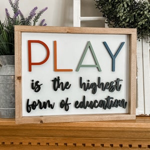 PLAY - Nursery Sign - Play room sign - Play room decor - Nursery Decor