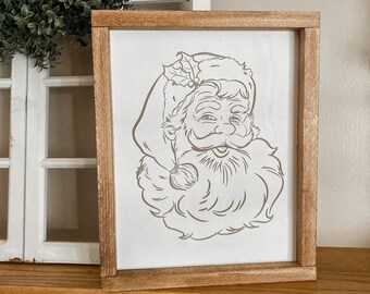 Kerstbord met gegraveerde kerstmankop - kerstversiering (11 x 13)