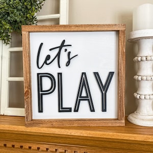 Let&#39;s Play - Play room sign - Nursery decor - Nursery Sign