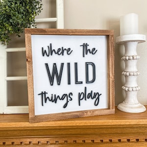 Wild Things Kinderzimmer Schild