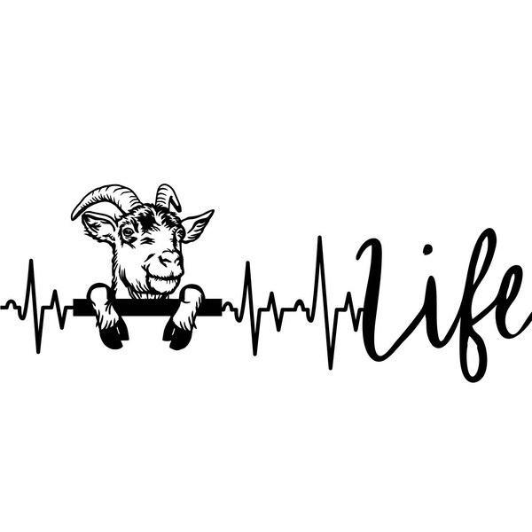 Goat Life Heartbeat SVG PDF jpg .png Digital Glowforge Cricut vinyl cut file