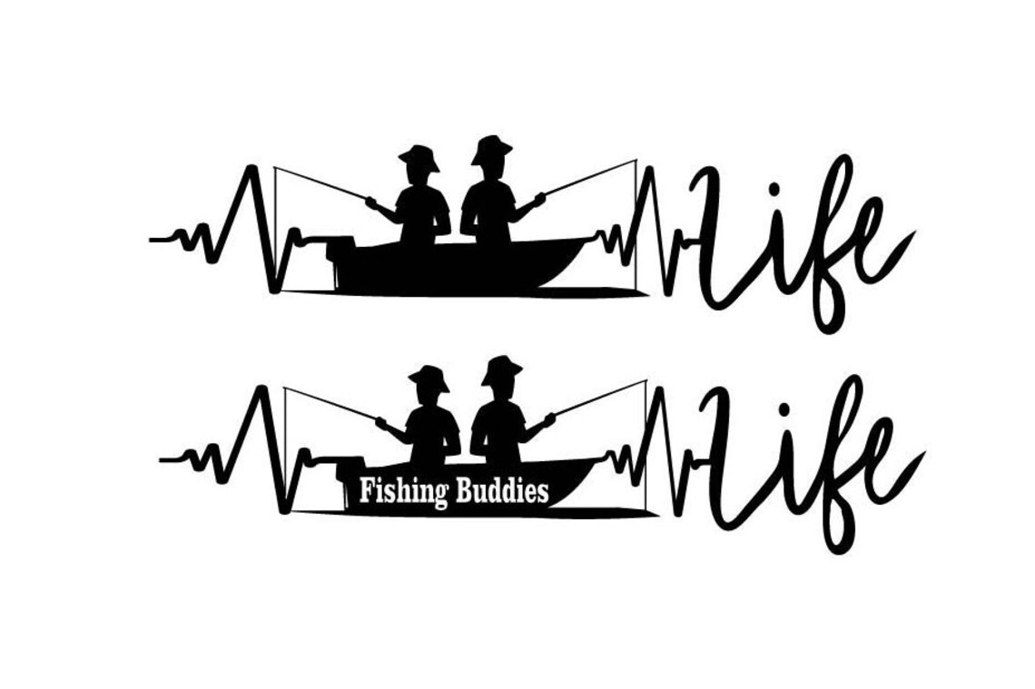 Fishing Buddies Life Heartbeat SVG PDF Jpg File Etsy