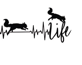 Vinyl Decal Squirrel Life Heartbeat - Choose Black, White or Gray indoor outdoor vinyl