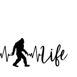 Bigfoot Life Heartbeat SVG PDF JPG Digital File Glowforge Cricut vinyl