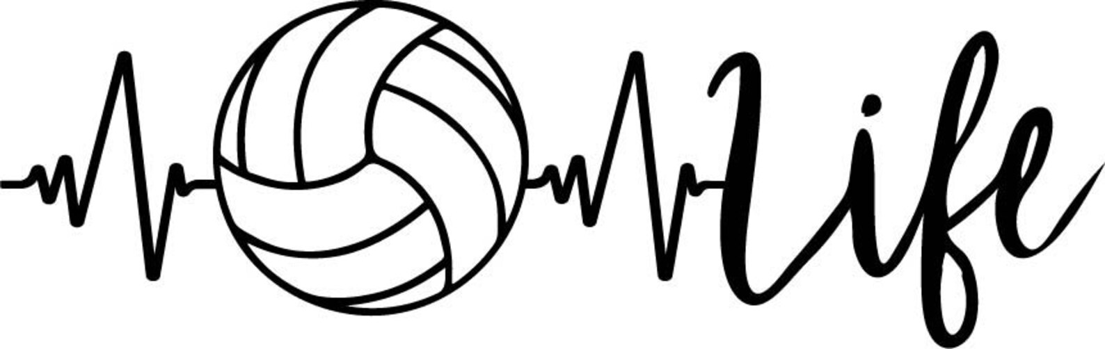 Volleyball Life Heartbeat SVG PDF JPG Digital File Etsy