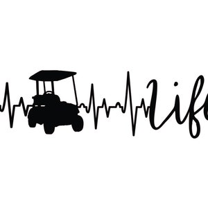 Golf Cart Life Heartbeat SVG PDF JPG png Digital File Bundle Glowforge Cricut vinyl golfcart golfing
