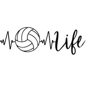 Voleibol Life Heartbeat SVG PDF JPG Archivo digital Glowforge Cricut vinilo