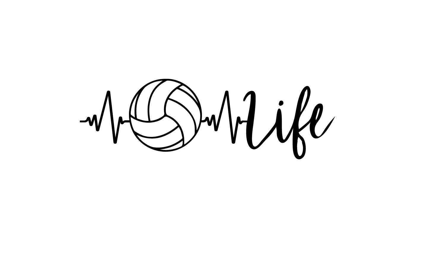 Volleyball Life Heartbeat SVG PDF JPG Digital File Etsy