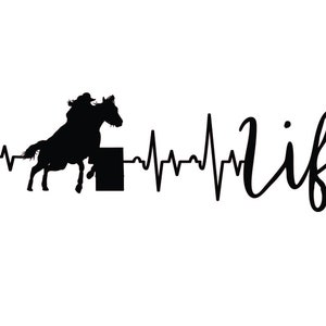 Barrel Racing Heartbeat Life SVG PDF jpg .png Digital Glowforge Cricut vinyl cut file horse equestrian