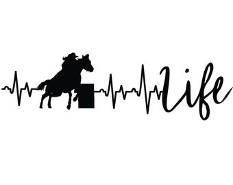 Barrel Racing Heartbeat Life SVG PDF jpg .png Digital Glowforge Cricut vinyl cut file horse equestrian