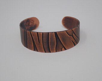 3/4" Zebra gemusterte Kupfer Manschette Armband.