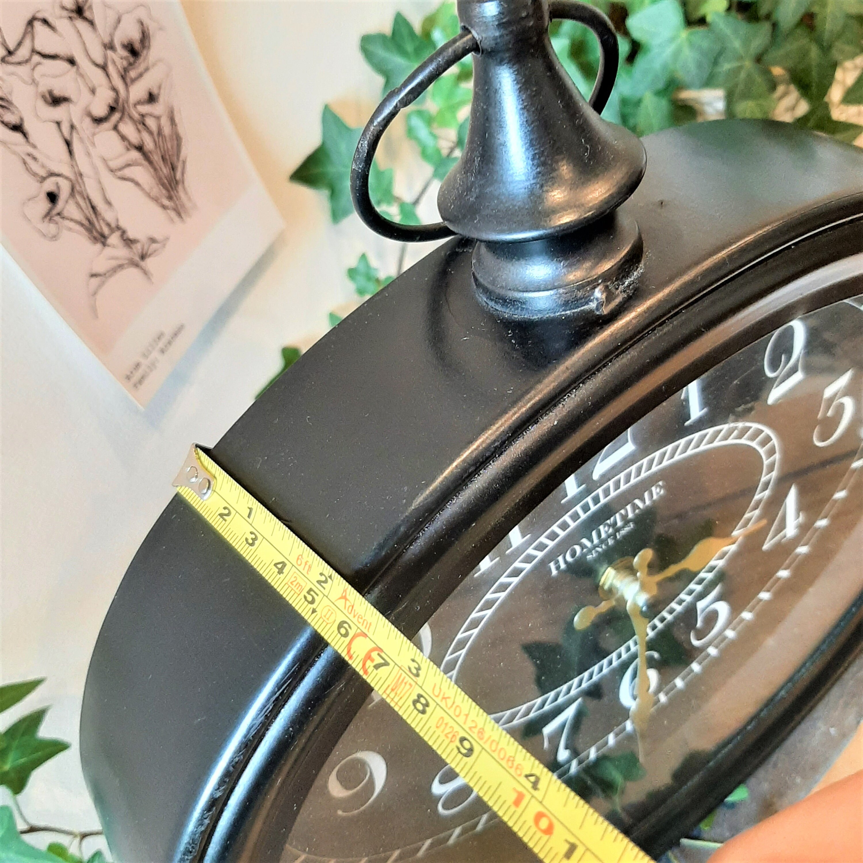 Black Table Top Clock, French Inspired Roman Numeral Clock, Large Desk ...