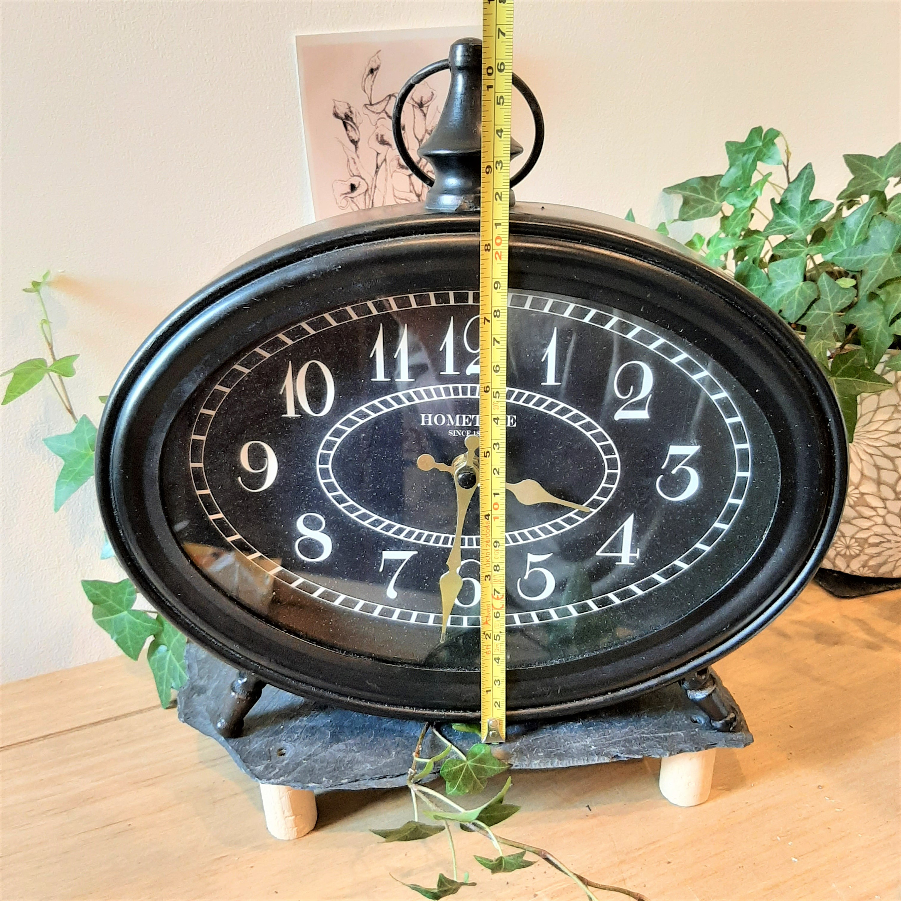Black Table Top Clock, French Inspired Roman Numeral Clock, Large Desk ...