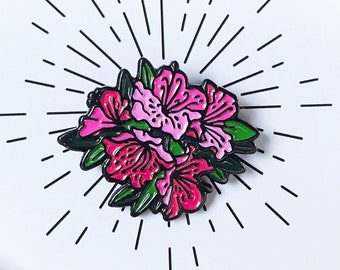 Flower enamel pin, flower pin, enamel pins, flower pin, floral enamel pin, rose pin, enamel jewelry, lapel pin, pin badge, plants enamel pin