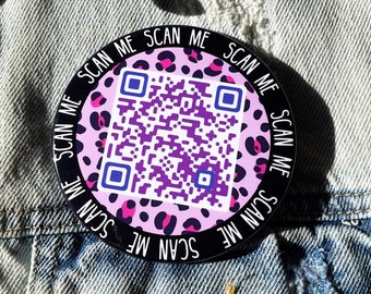 Custom QR Code buttons (Personalized button pins, pinback, badges) 1.5 inch