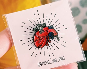 Heart enamel pin, Anatomical heart enamel pin, Enamel Pin Badge, Doctor Enamel Pin, Nurse gift, RN gift, cardiologist gift, Hospital Pins