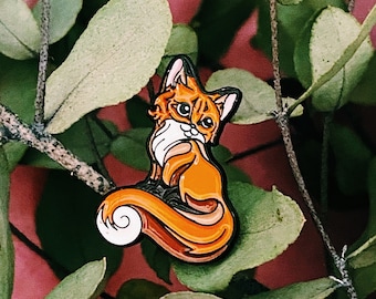 Foxy enamel pin, fox pin badge, Cute animal fox Pin, fox brooch, fox lapel pin, Cute Animal Pin, Lapel Pin, Kawaii Accessory, cute badge