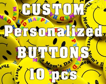 10 Custom Pin buttons set Free shipping, Bulk order Custom pinback buttons Free Delivery, Personalized photo pin, Your logo here buttons