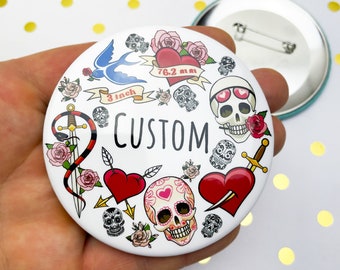 Botones personalizados de 3 pulgadas (pines personalizados, logotipo personalizado, botón promocional)