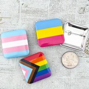 Square Pin Back Custom Square Logo Pin Button – Personalized Photo Badge (1.45 Inch) - Etsy
