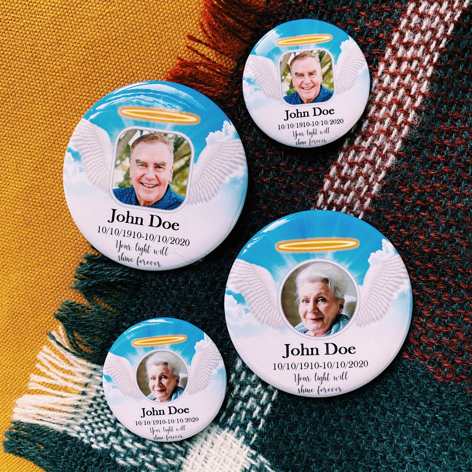 Memorial Button Pin Memory Pin Custom Photo Memorial Button Etsy