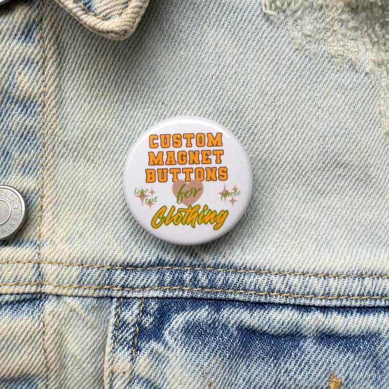Small Custom Magnetic Button for Clothing - Wearable, No Hole Needed ...
