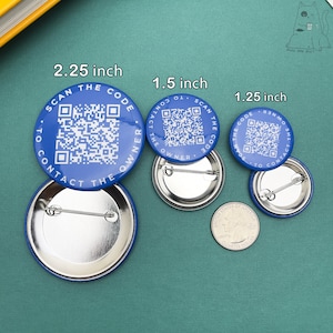 Custom QR Code buttons - different sizes(Personalized button pins, pinback, badges)