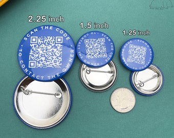 Custom QR Code buttons - different sizes(Personalized button pins, pinback, badges)