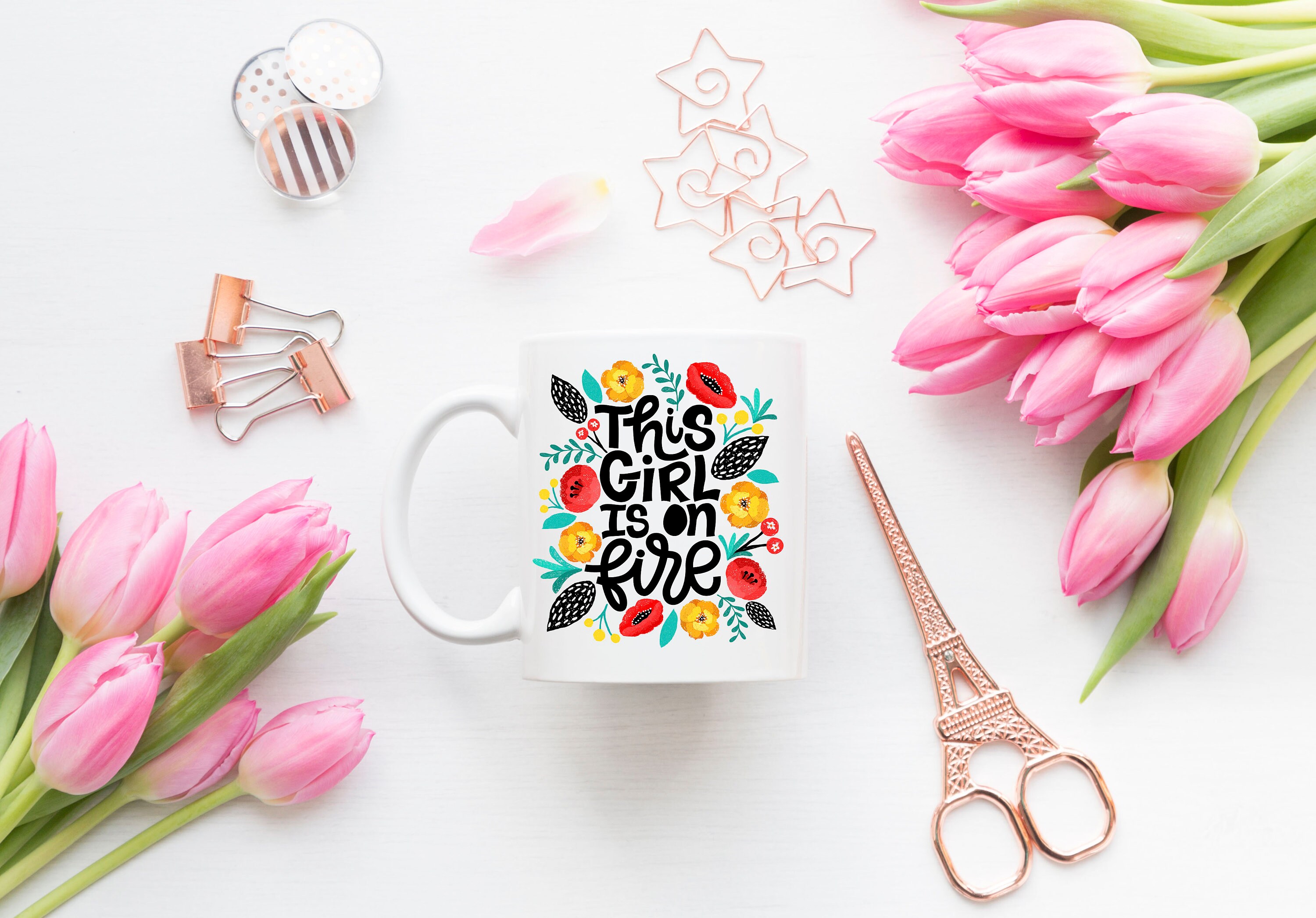 The Ziddi Prints -Cool Woman on Fire -Coffee Mug – Passion in Every Sip