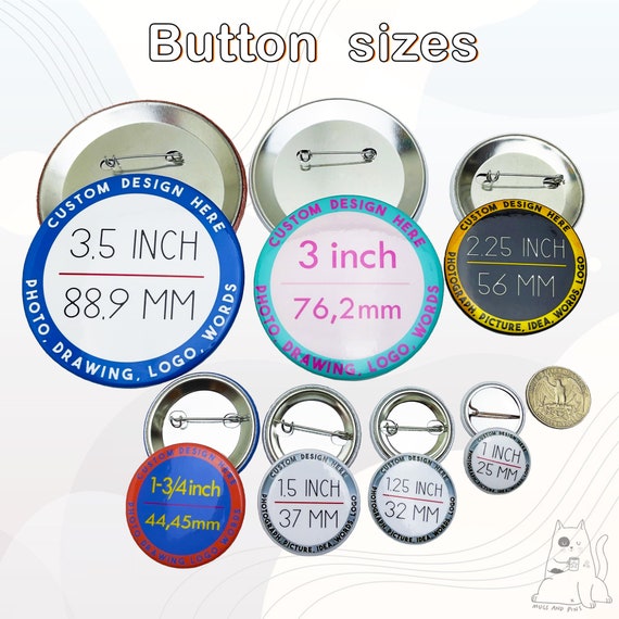 Mostme 300 Sets 25mm Button Parts Button Supplies, 1 inch Blank Button  Badge Parts, Round Button Making Supplies, Includes Metal Button Pin Back