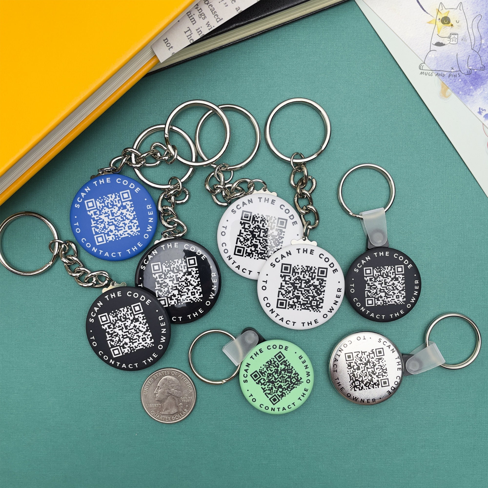Custom QR Code Keyring Tag (personalized Keychains) 1.25 Inch - Etsy UK