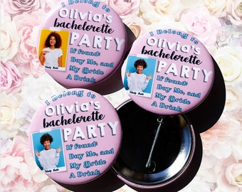 Customized Bachelorette Party Buttons - Personalized Favors for the Bride Squad