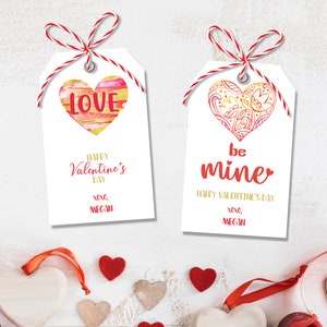 Editable Valentines Day Printable Favor Tag Love Hang Tags - Etsy