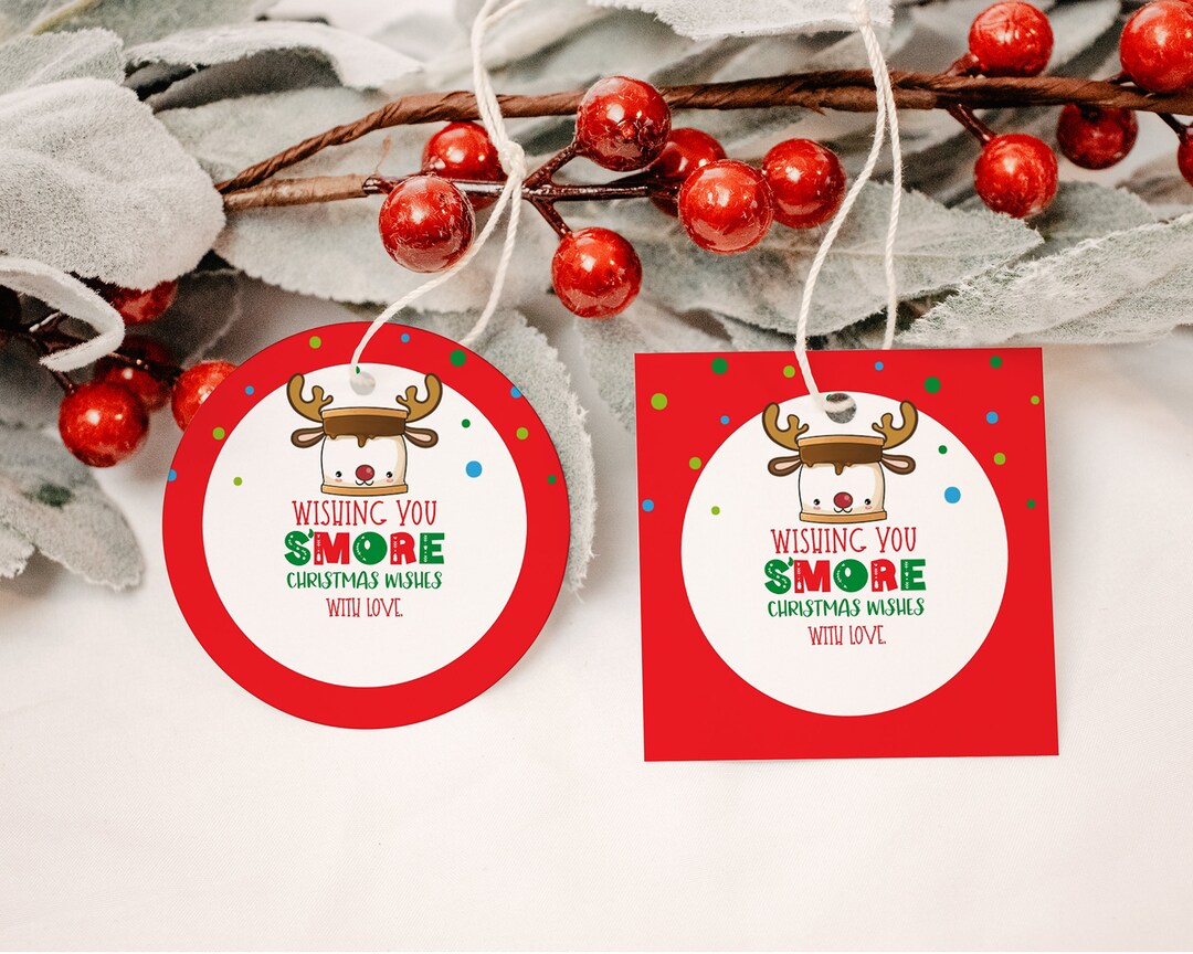 Christmas Smore Love Gift Tags Printable Happy Holiday - Etsy
