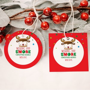 Christmas Smore Love Gift Tags Printable Happy Holiday - Etsy