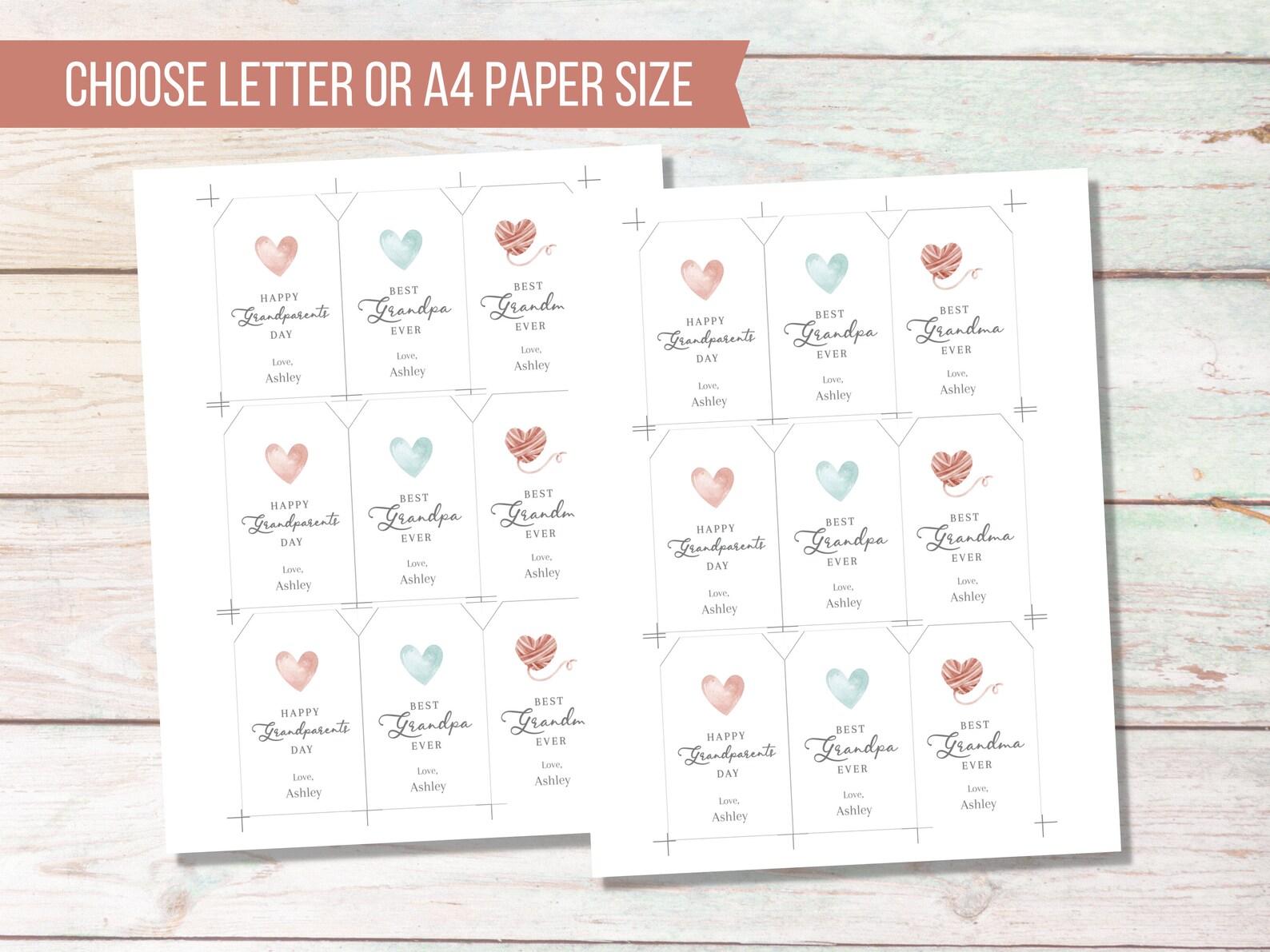 Grandparents Day Editable Gift Tags Best Grandpa Ever Favor | Etsy