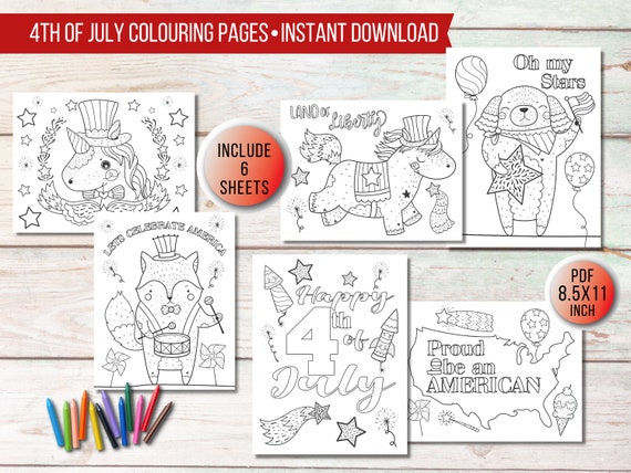 4th of July Kids Coloring Pages Independence Day Party Games