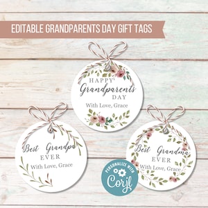 Happy Grandparents Day Cookie Tag 2 Inch Round, Grandparents Day Gift ...