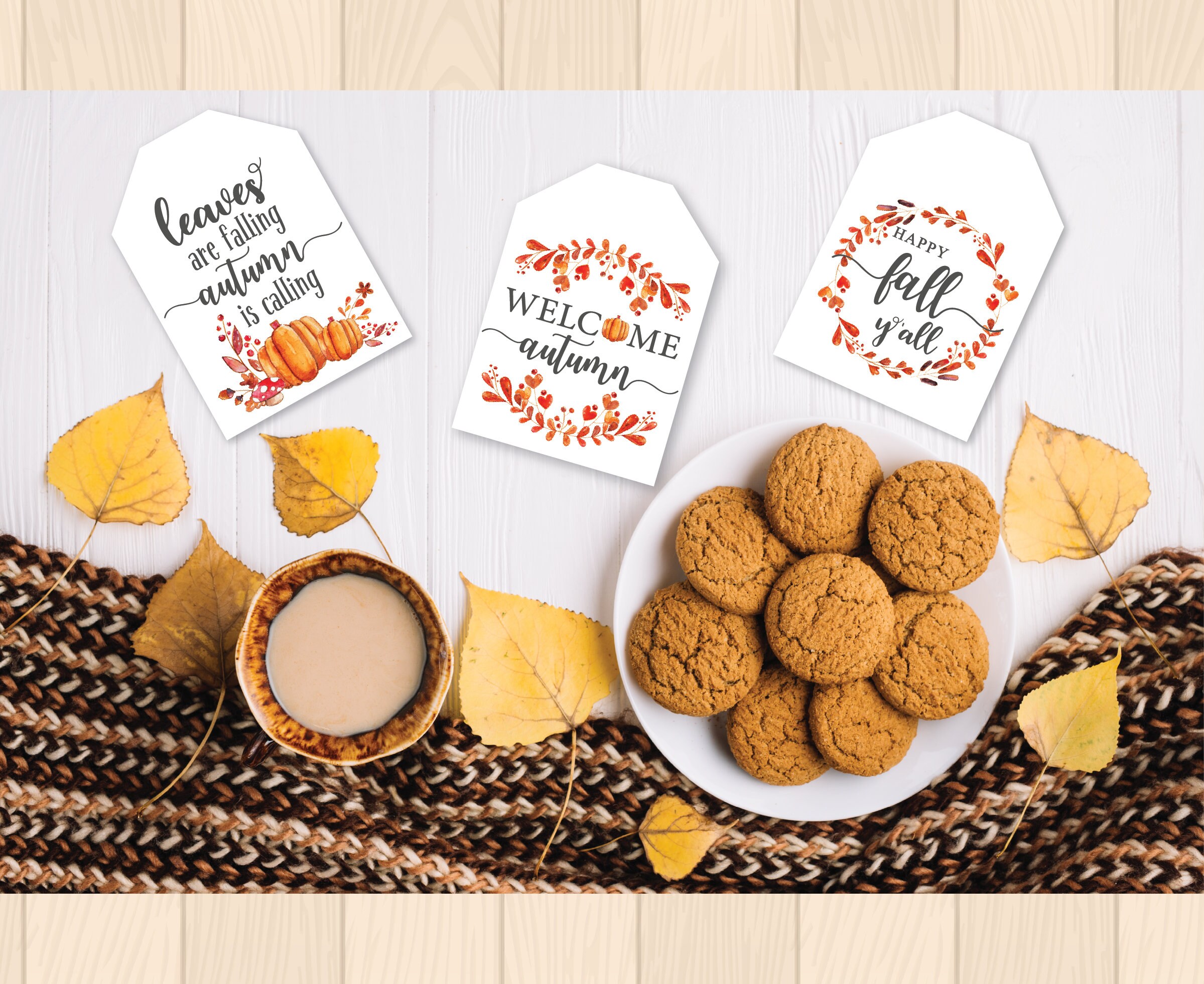 Autumn Tags Printable Autumn Treat Thank you Tag Fall Happy | Etsy
