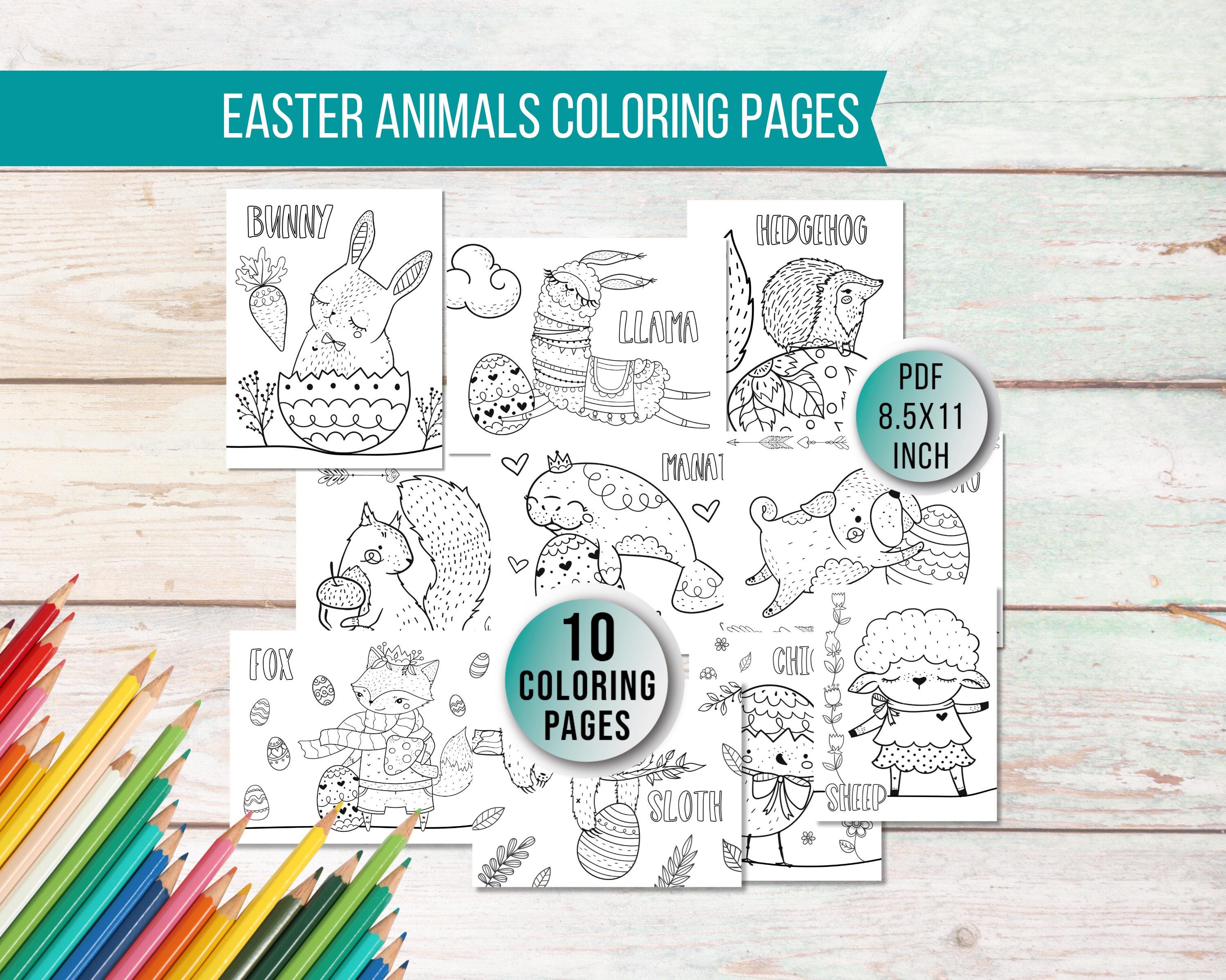 Printable Easter Coloring Pages, Kids Activity Pages, Digital Download ...