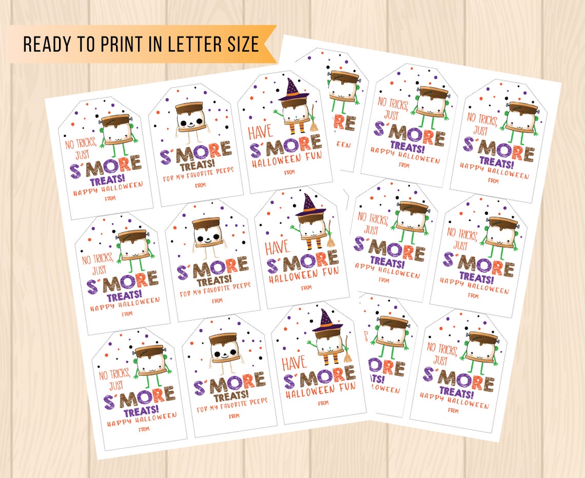 Halloween Smore Tag Printable | Etsy