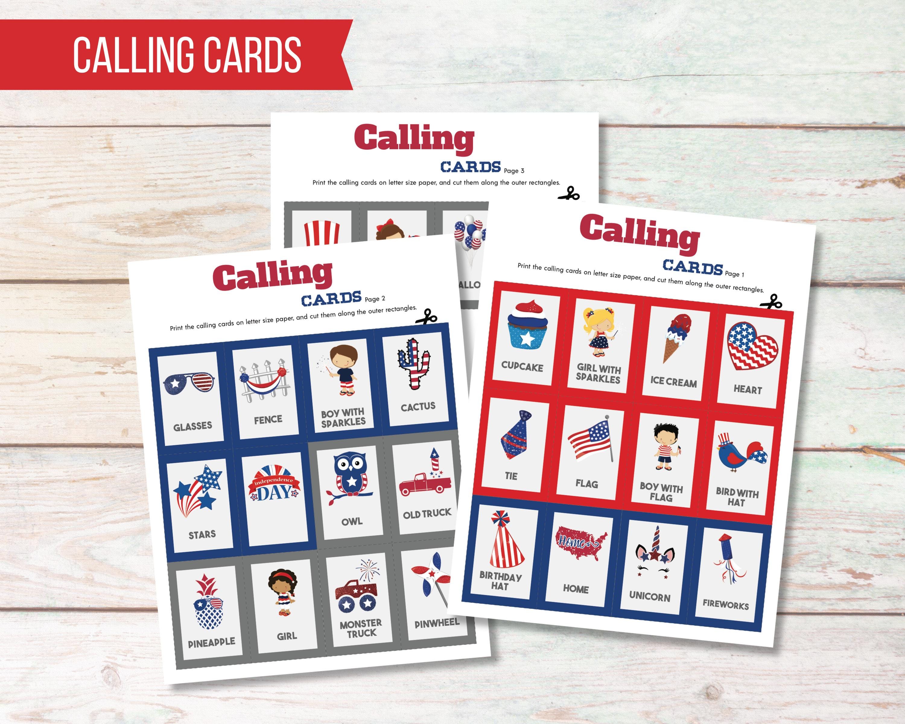 4th of July Bingo Cards, Printable Bingo for Independence Day, Fourth ...