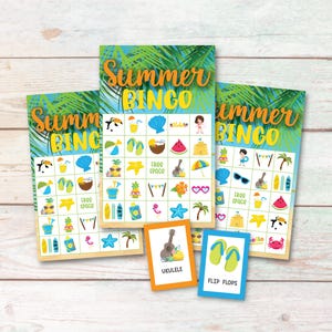 Summer Bingo Game instant download | Printable Activity for Summer | Beach Bingo Party Game | Summer Fun Printable Game