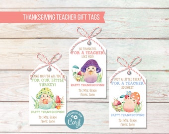 Thanksgiving Teacher Tag, Fall Appreciation, Thankful and Editable